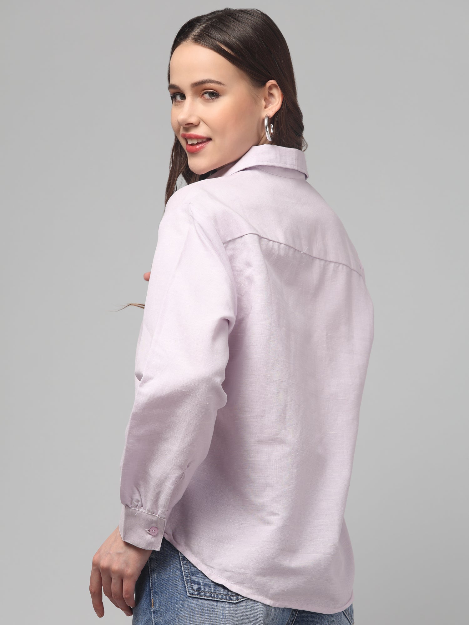 Solid Lavender Color Full Sleeve Shirt