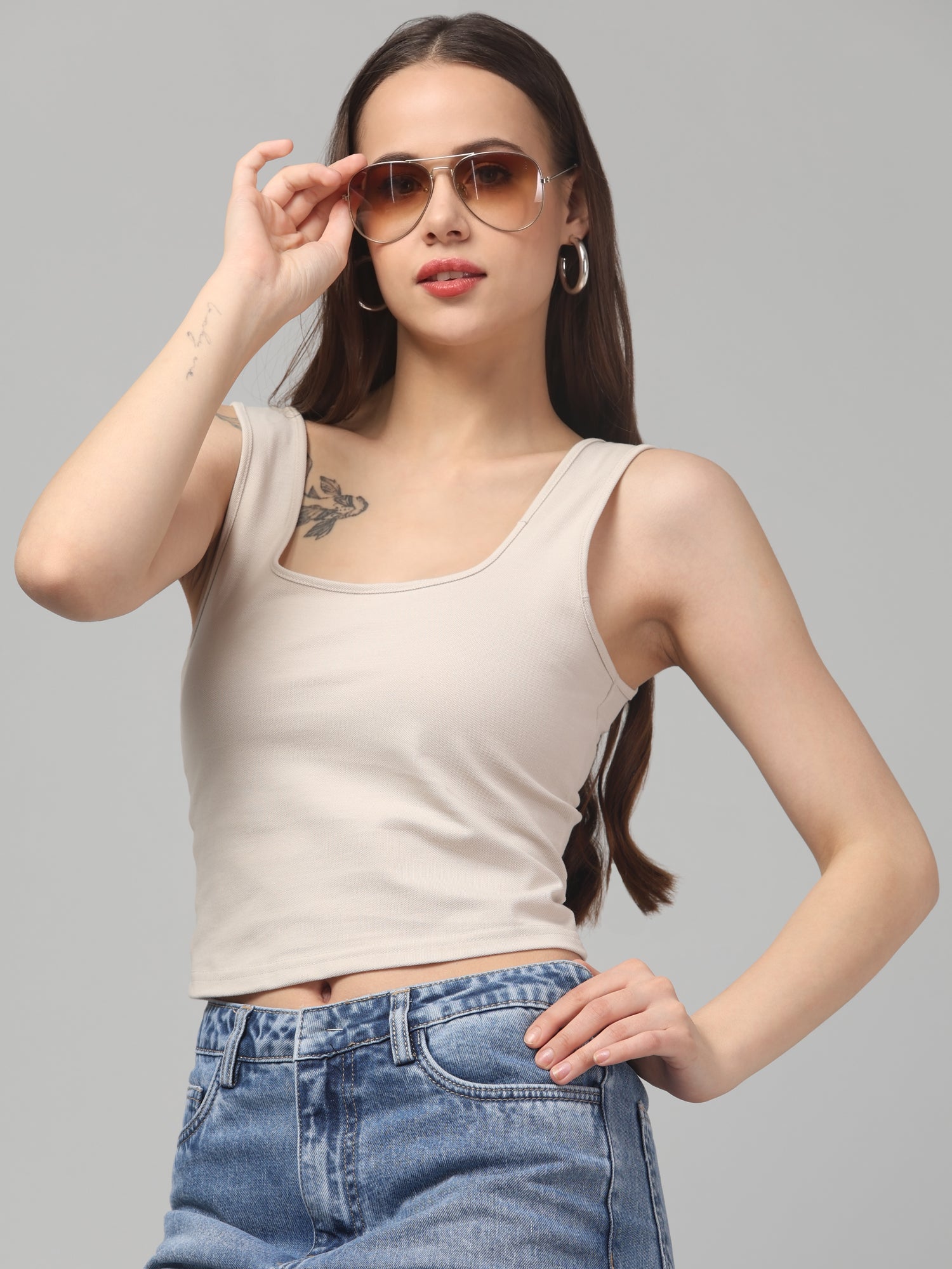 Beige Tank Top