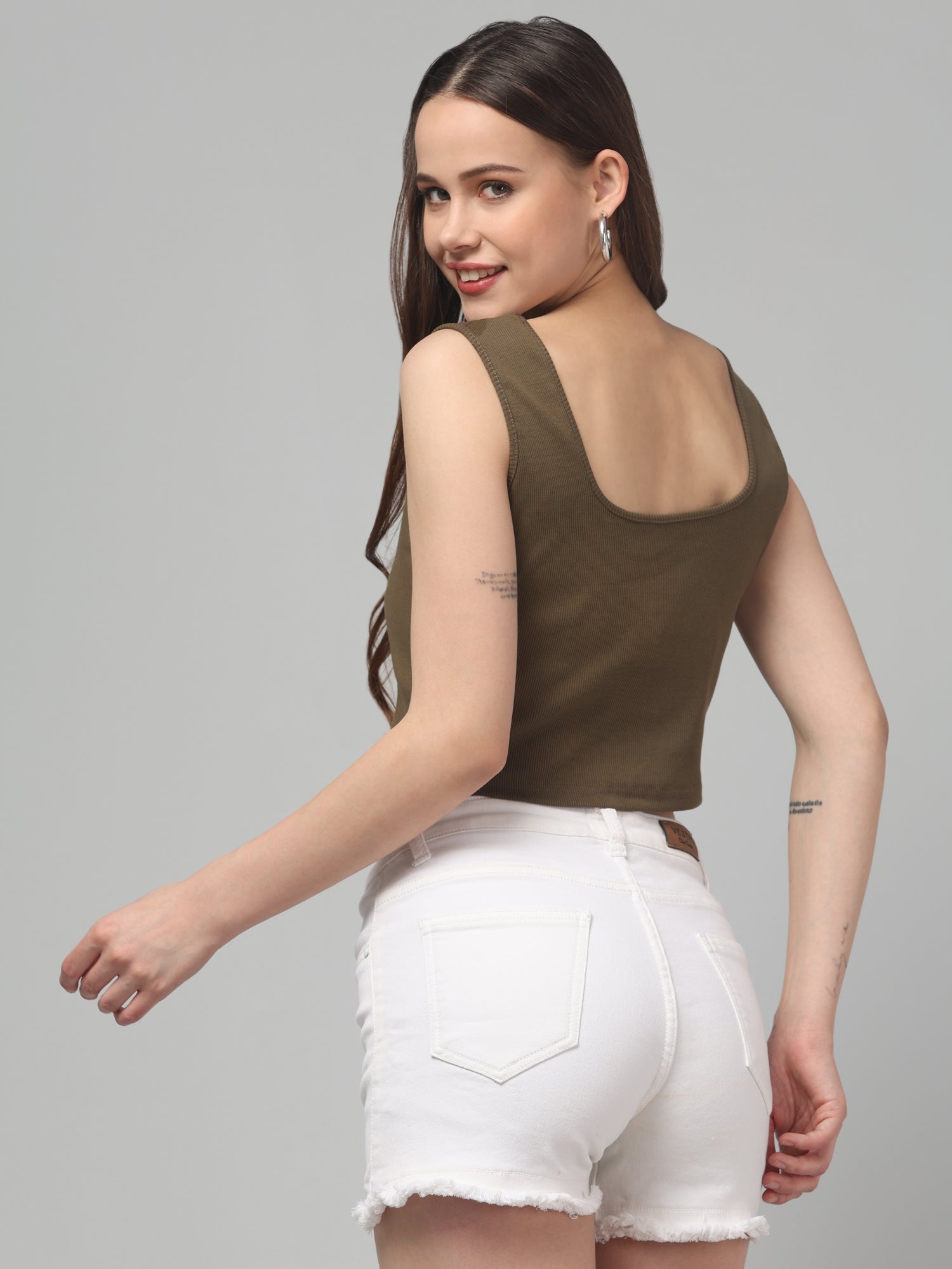 Solid Brown Tank Top