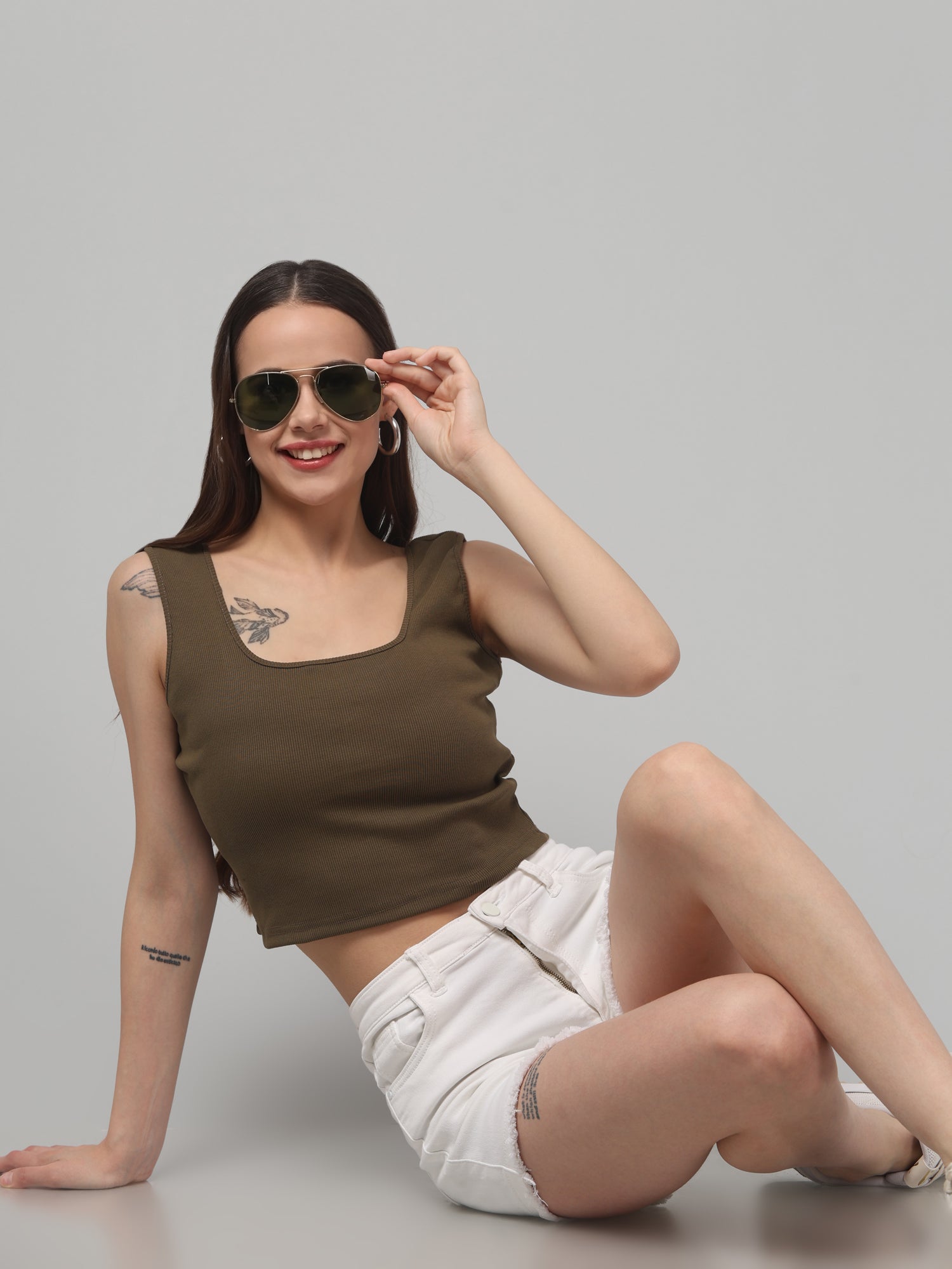 Solid Brown Tank Top