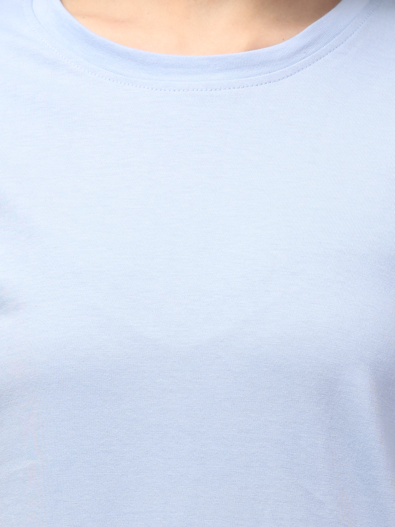 Light Blue Solid Oversized T-Shirt