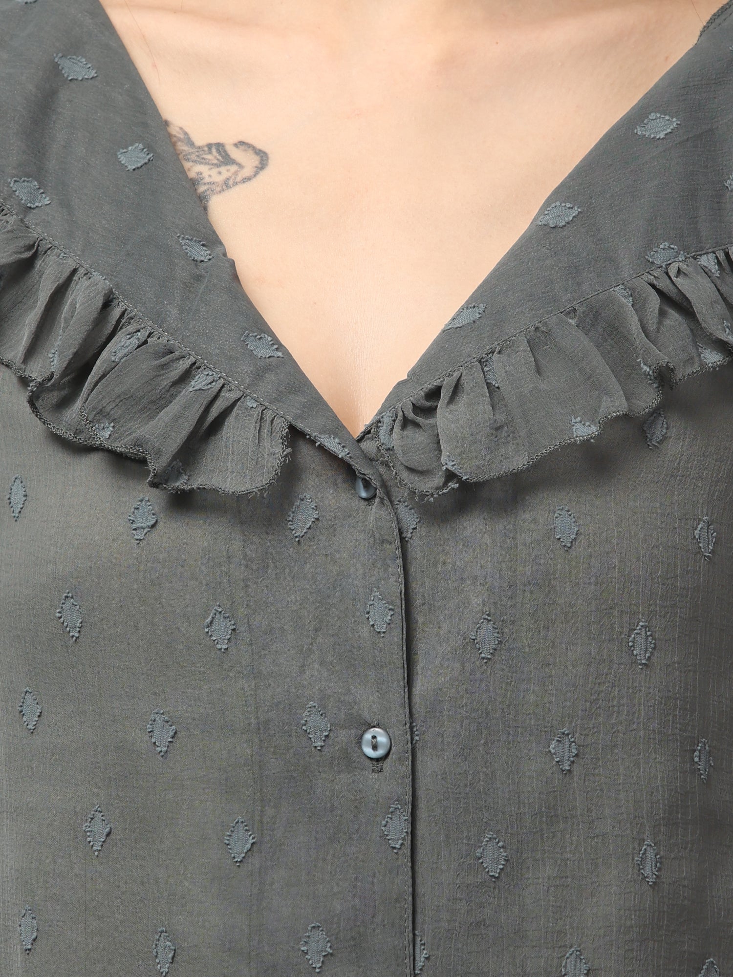 Sirroco Green Top  with Puff Sleeves