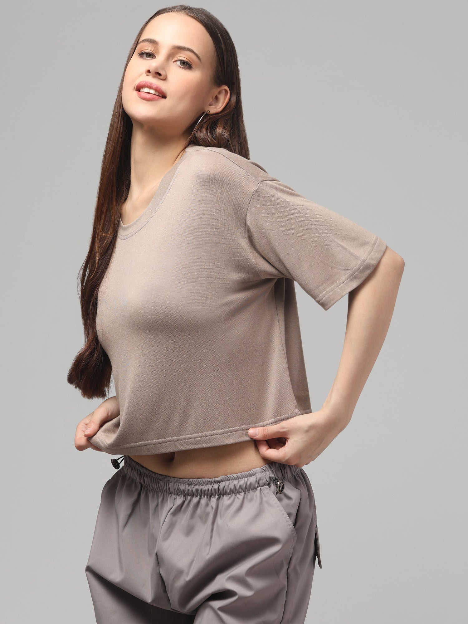 Wafer Solid Crop T-Shirt