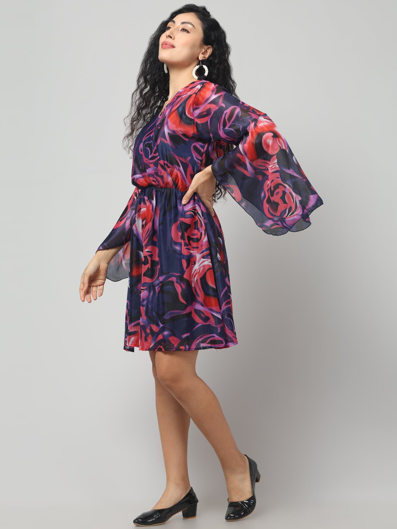 Floral Pattern Vibrant Dress