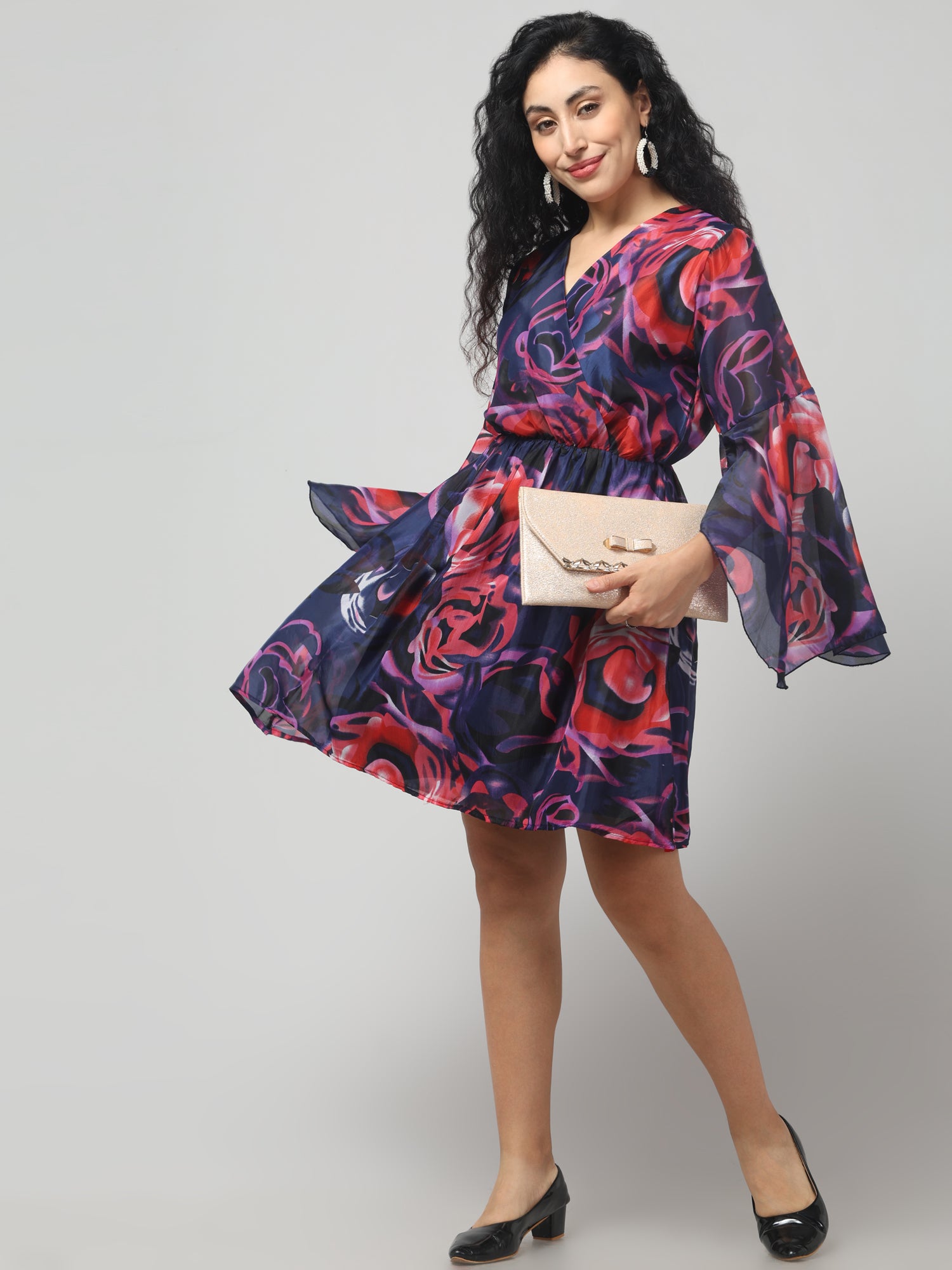Floral Pattern Vibrant Dress