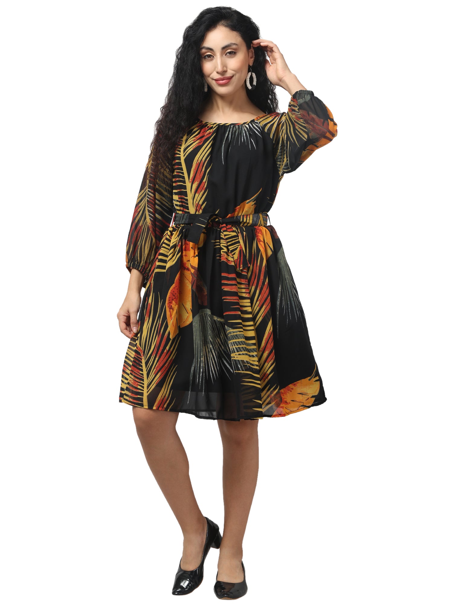 Floral Pattern Vibrant Dress