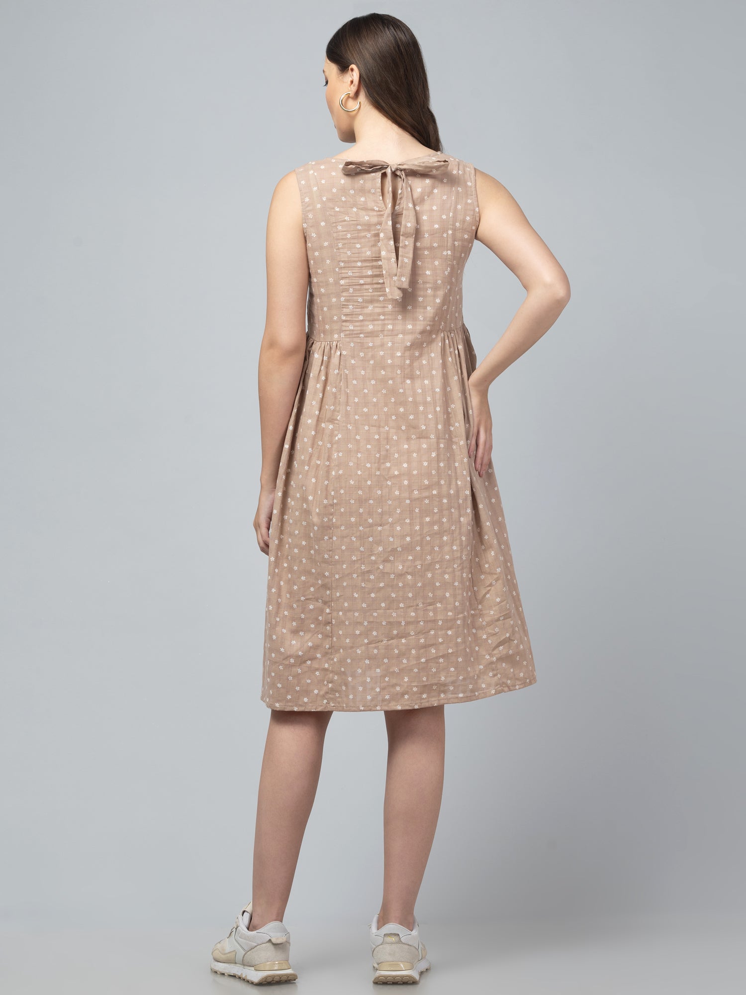 Beige Floral Dress