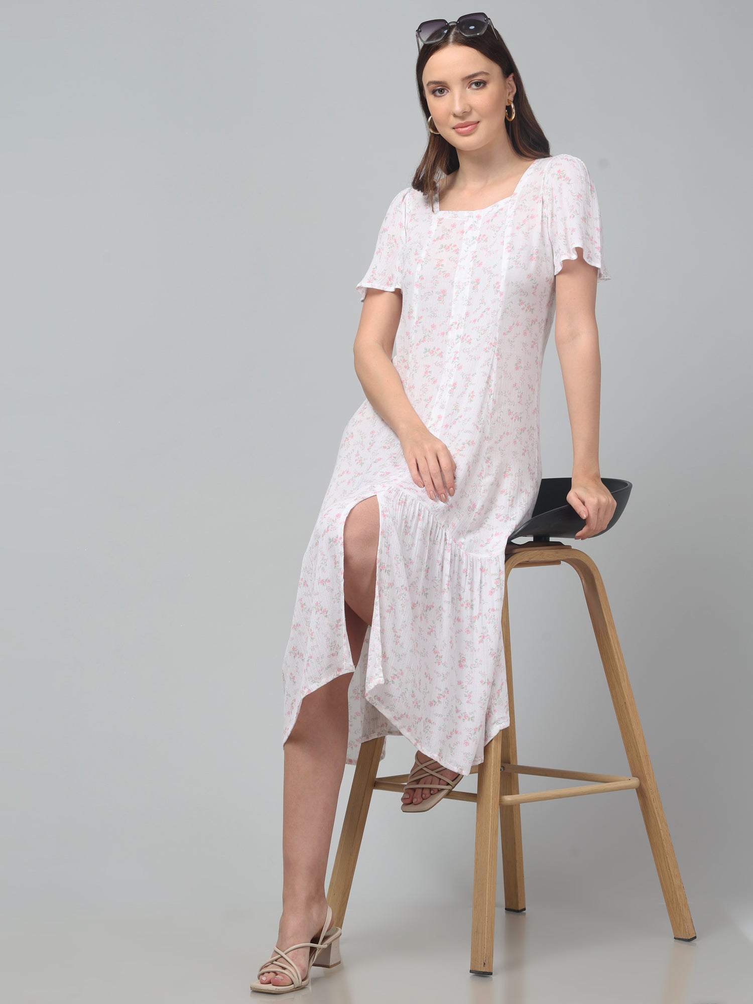 White Floral Dress