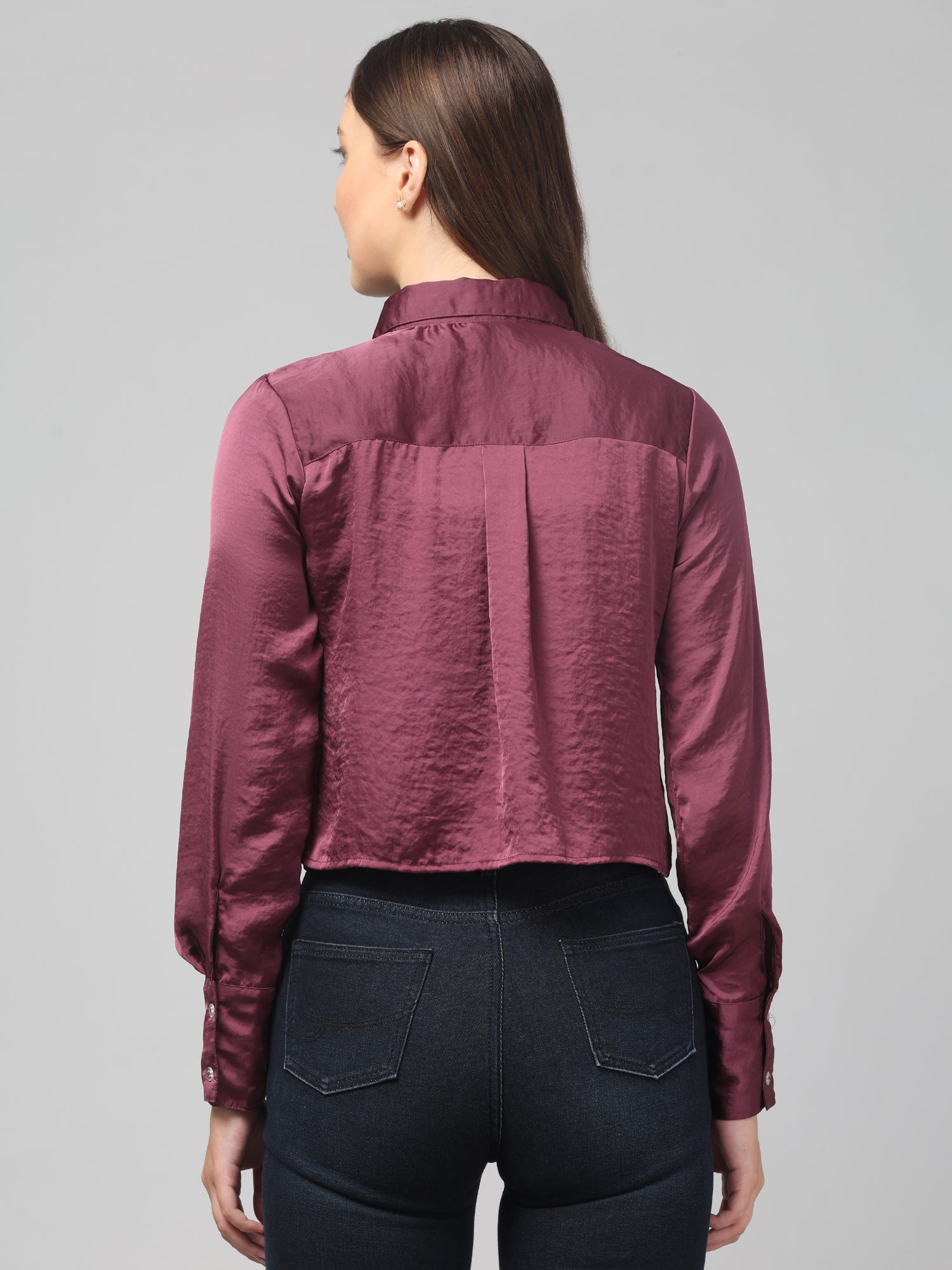 Bergundy Satin Shirt