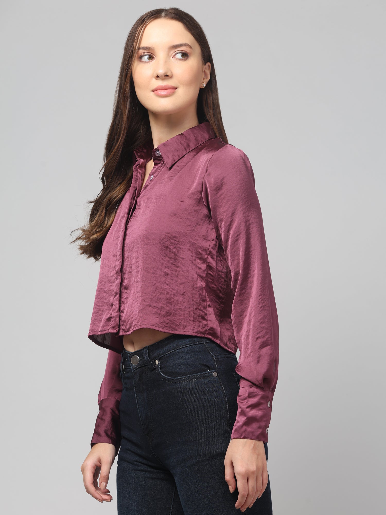 Bergundy Satin Shirt