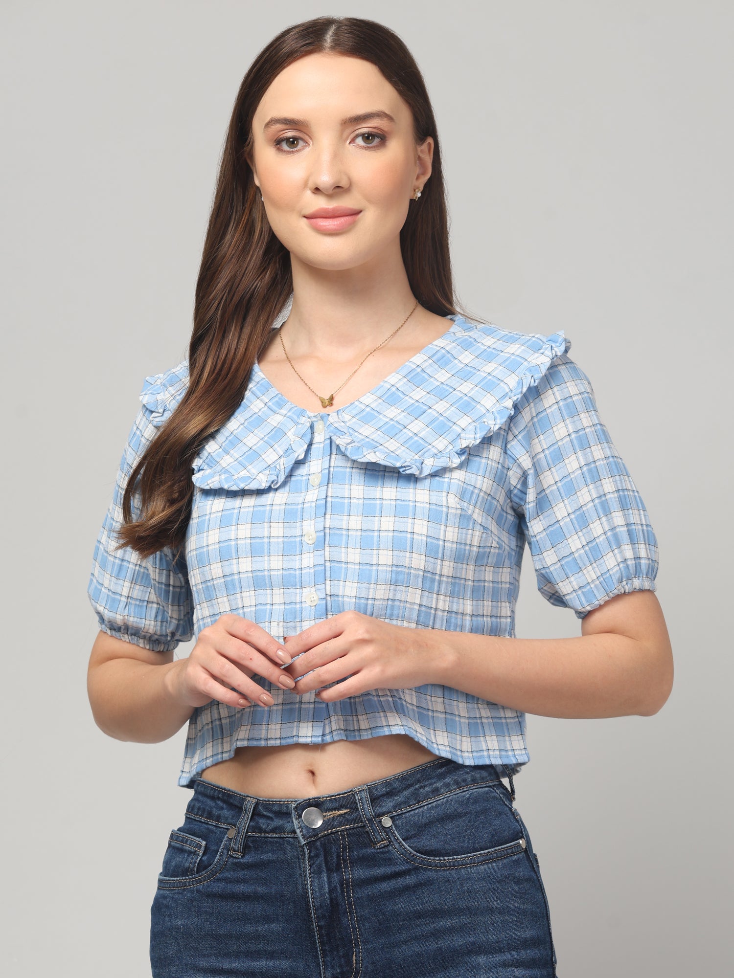 Peter Pan Checkerd Top