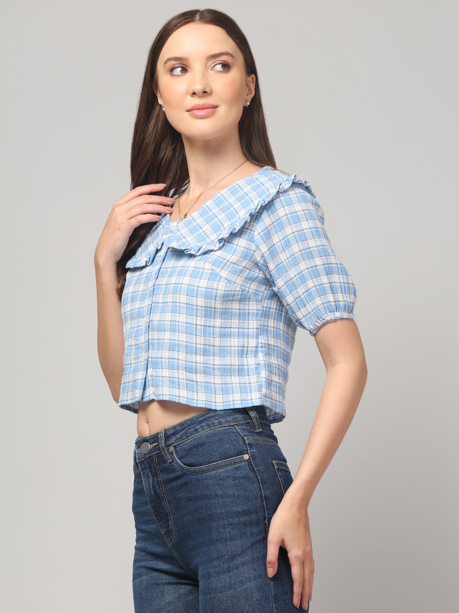 Peter Pan Checkerd Top