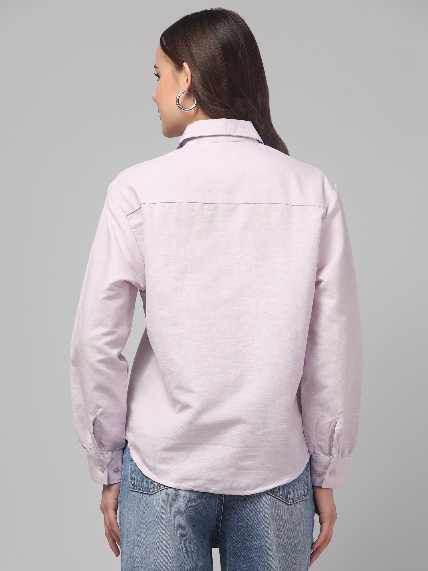 Solid Lavender Color Full Sleeve Shirt