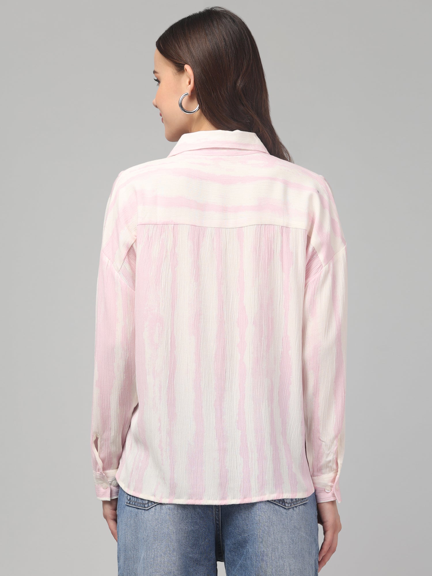 Blush Stripes Textured Button-Down Shirt