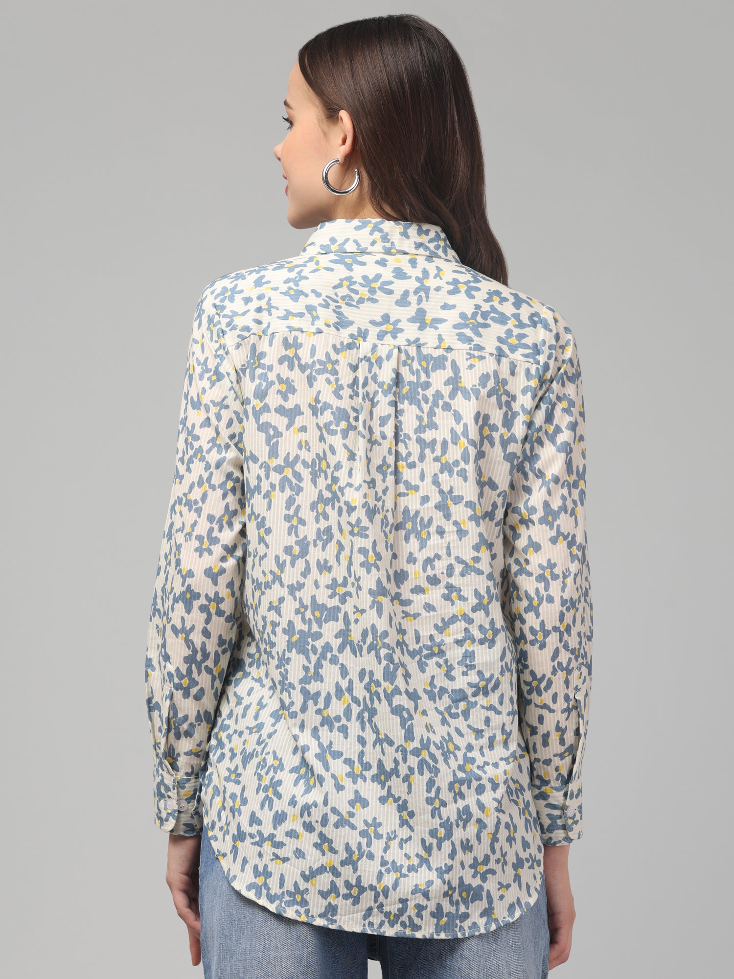 Blue Meadow Floral Textured Shirt