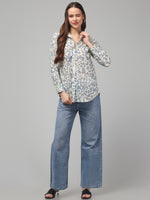 Blue Meadow Floral Textured Shirt
