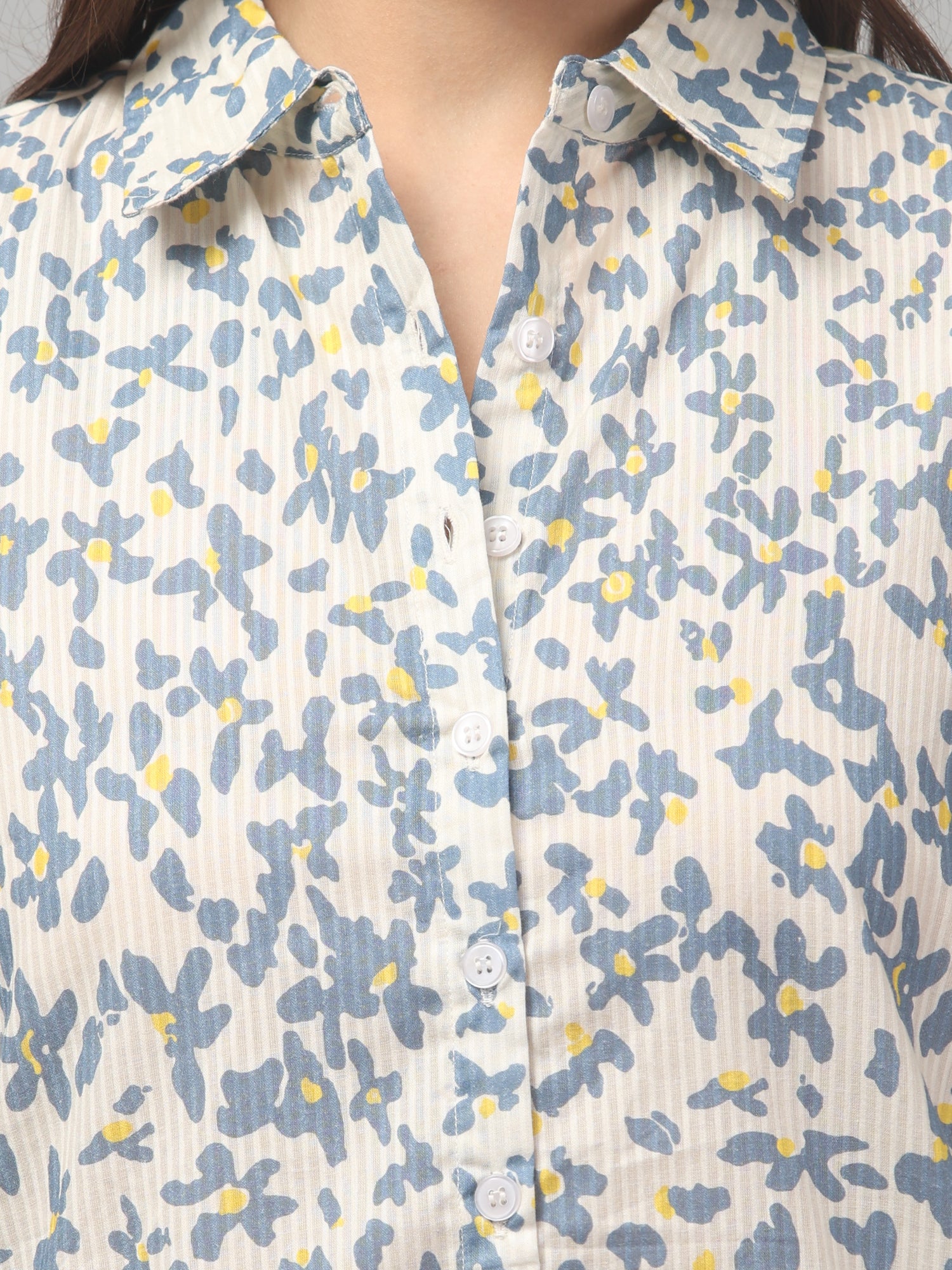 Blue Meadow Floral Textured Shirt