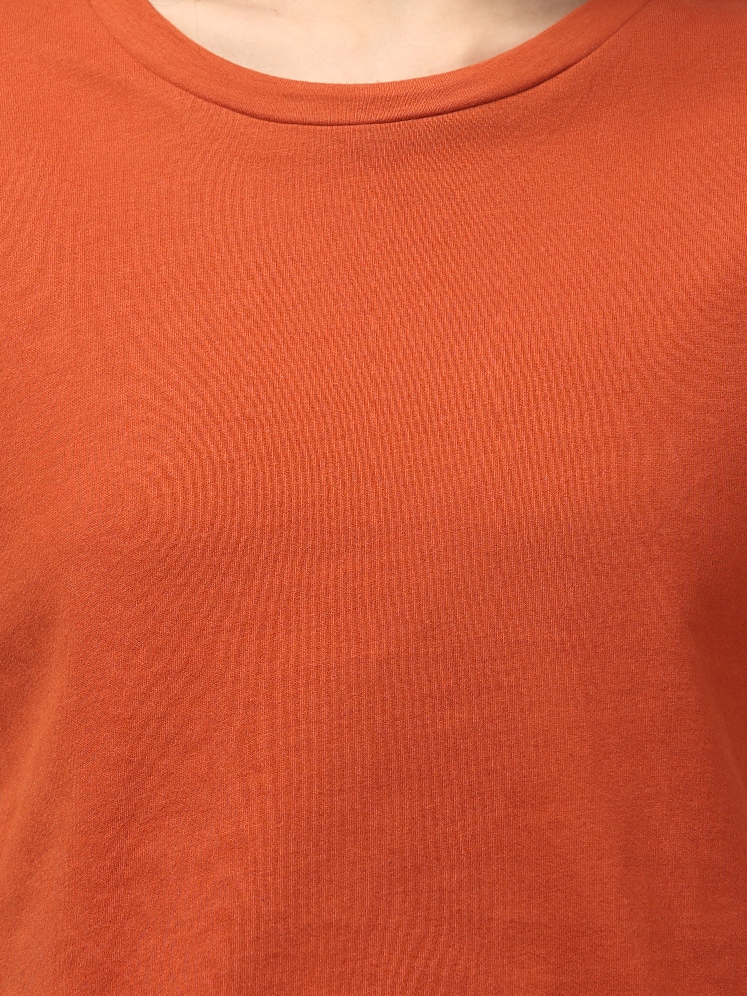 Burnt Crimson Solid Crop T-Shirt