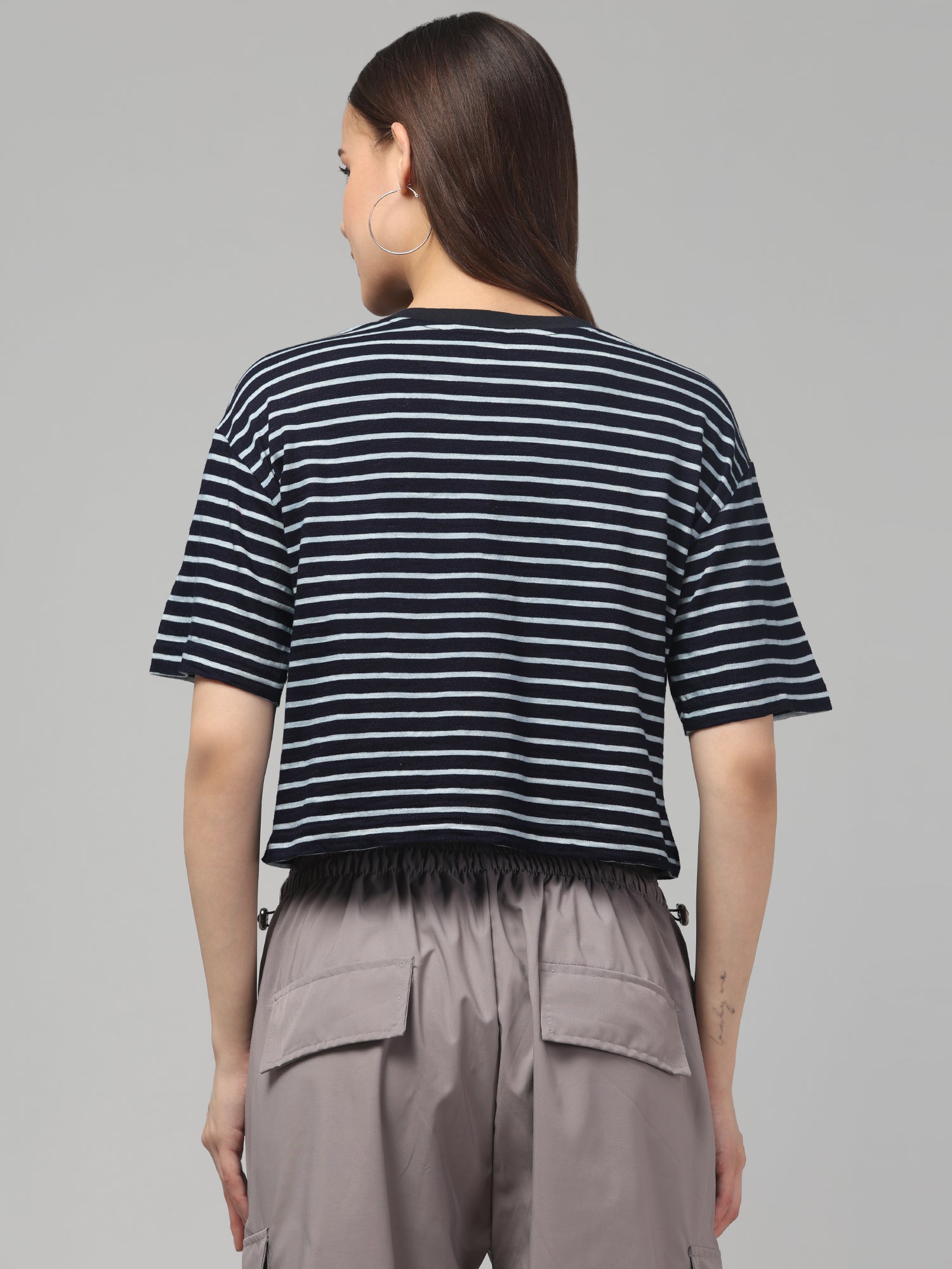 Haiti Striped Cropped T-shirt