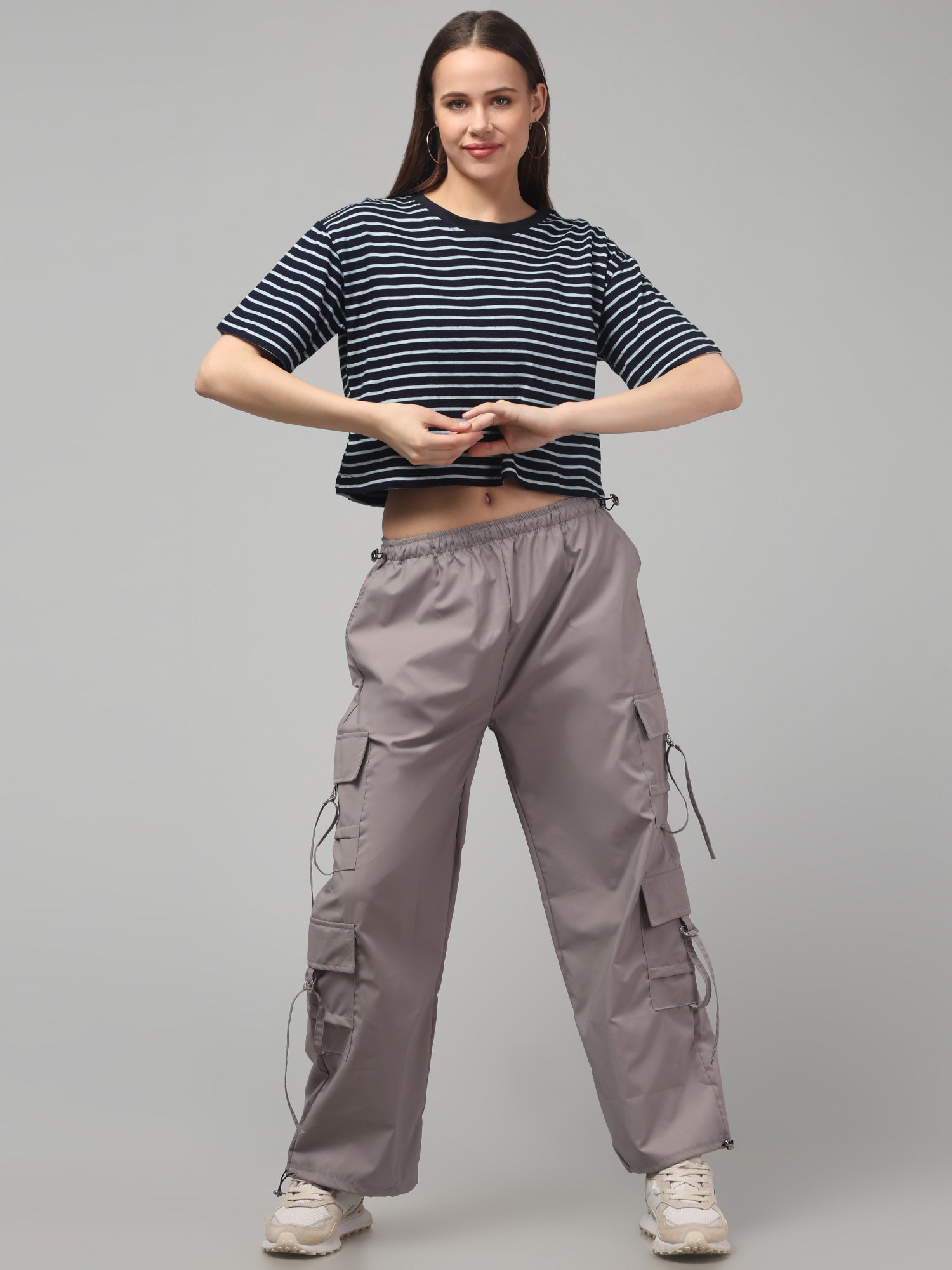 Haiti Striped Cropped T-shirt