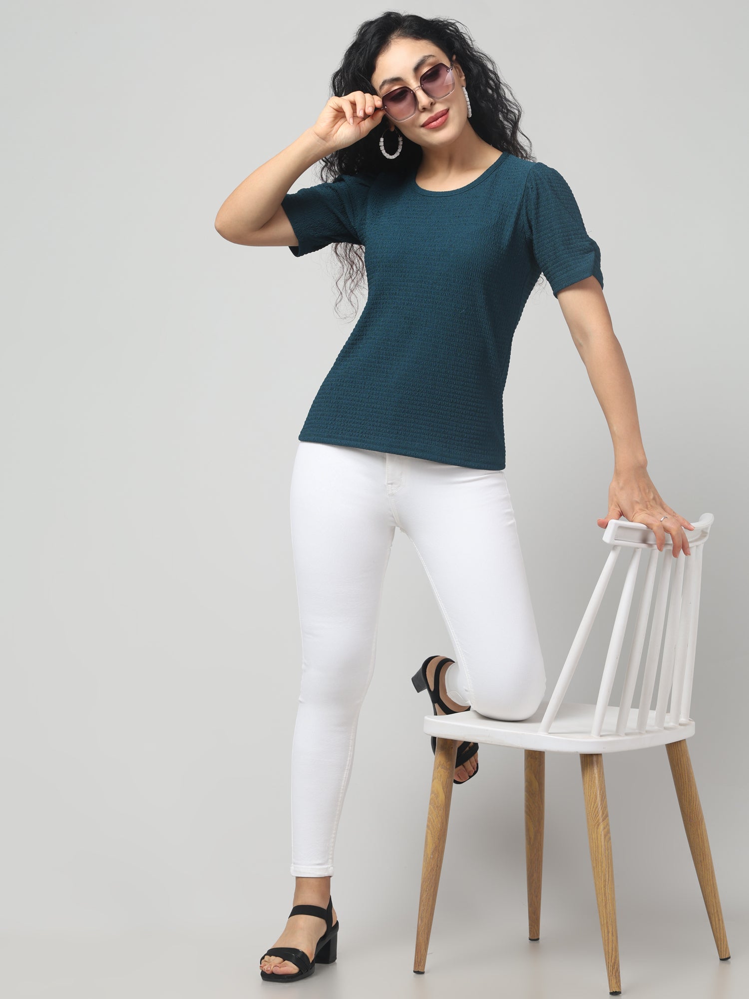 Japanese Indigo Short Sleeve Top
