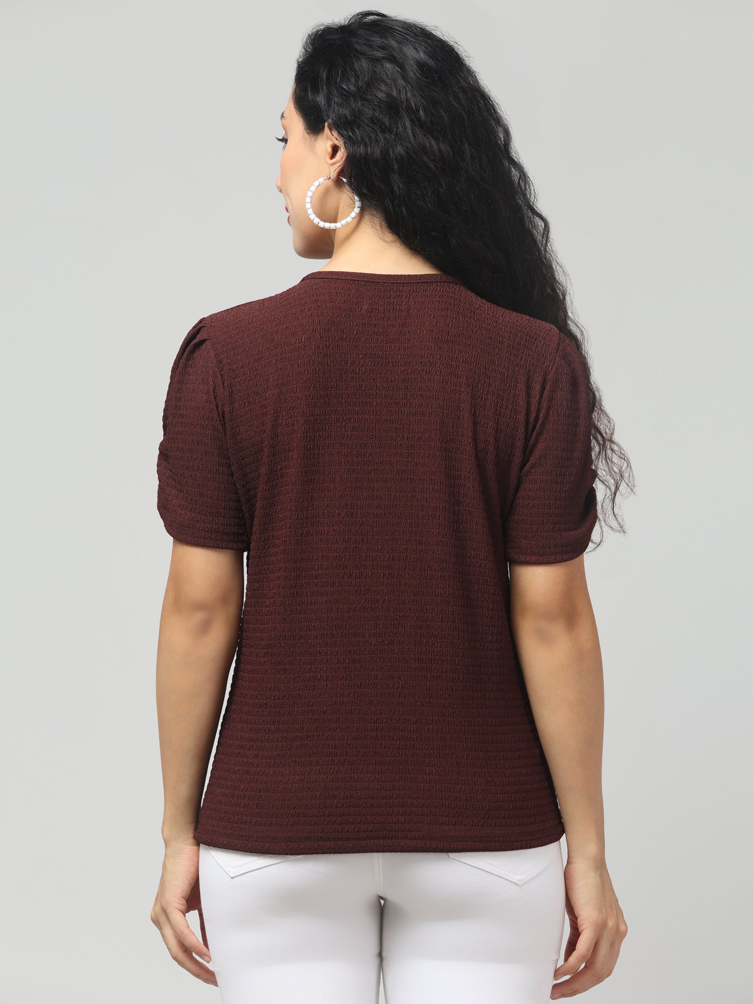 Crater Brown Short Sleeve Top