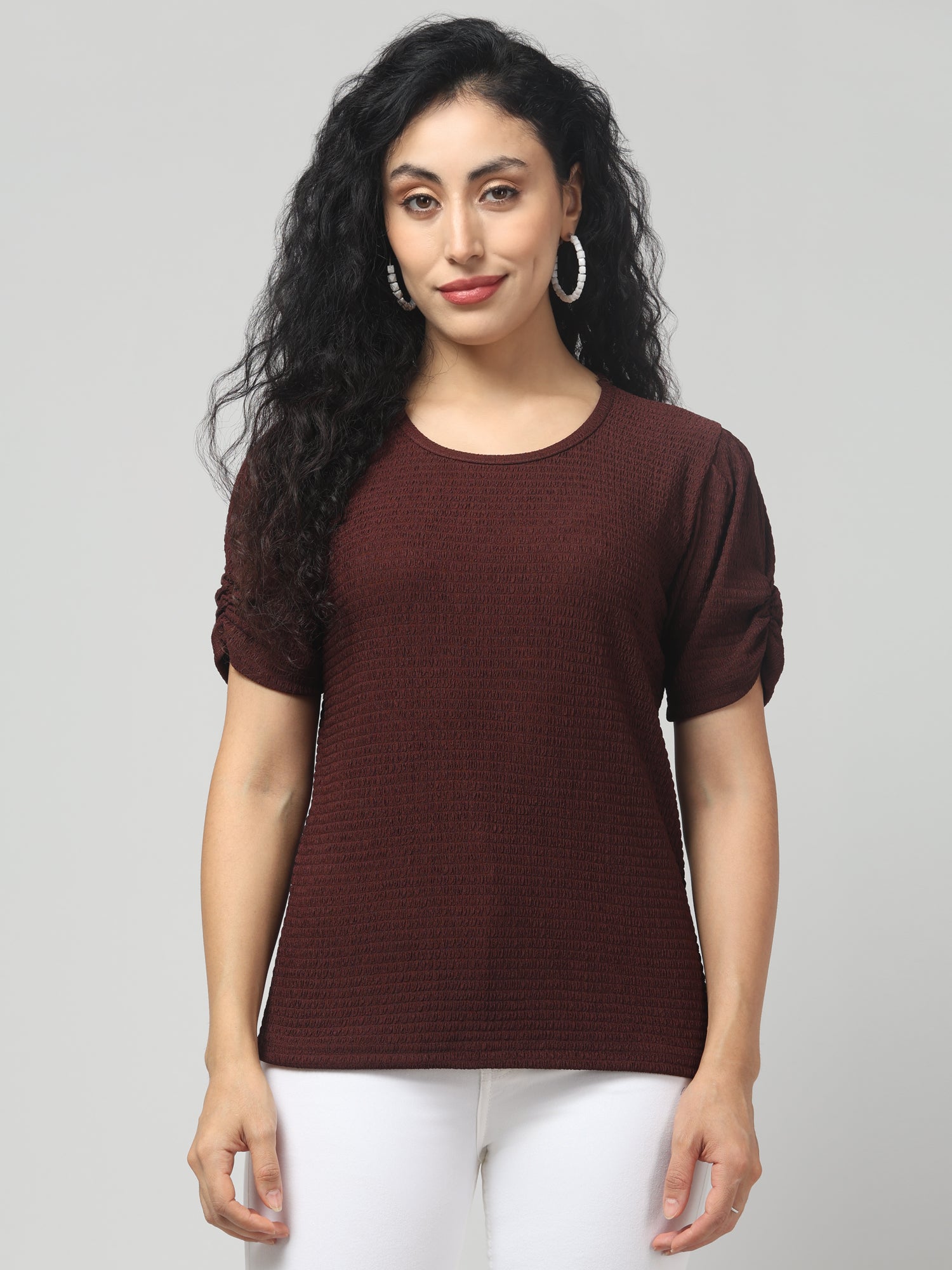 Crater Brown Short Sleeve Top