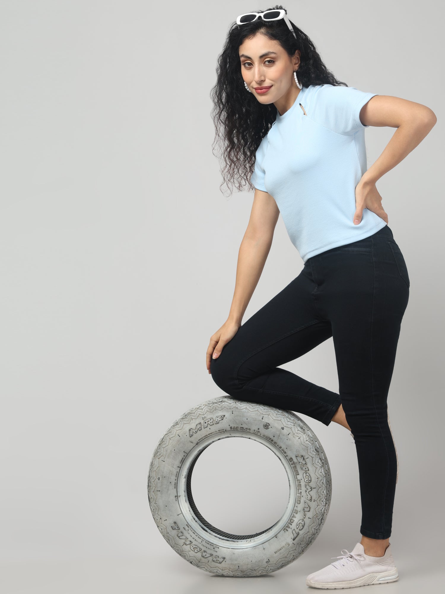 Patten Blue cut-out T-shirt