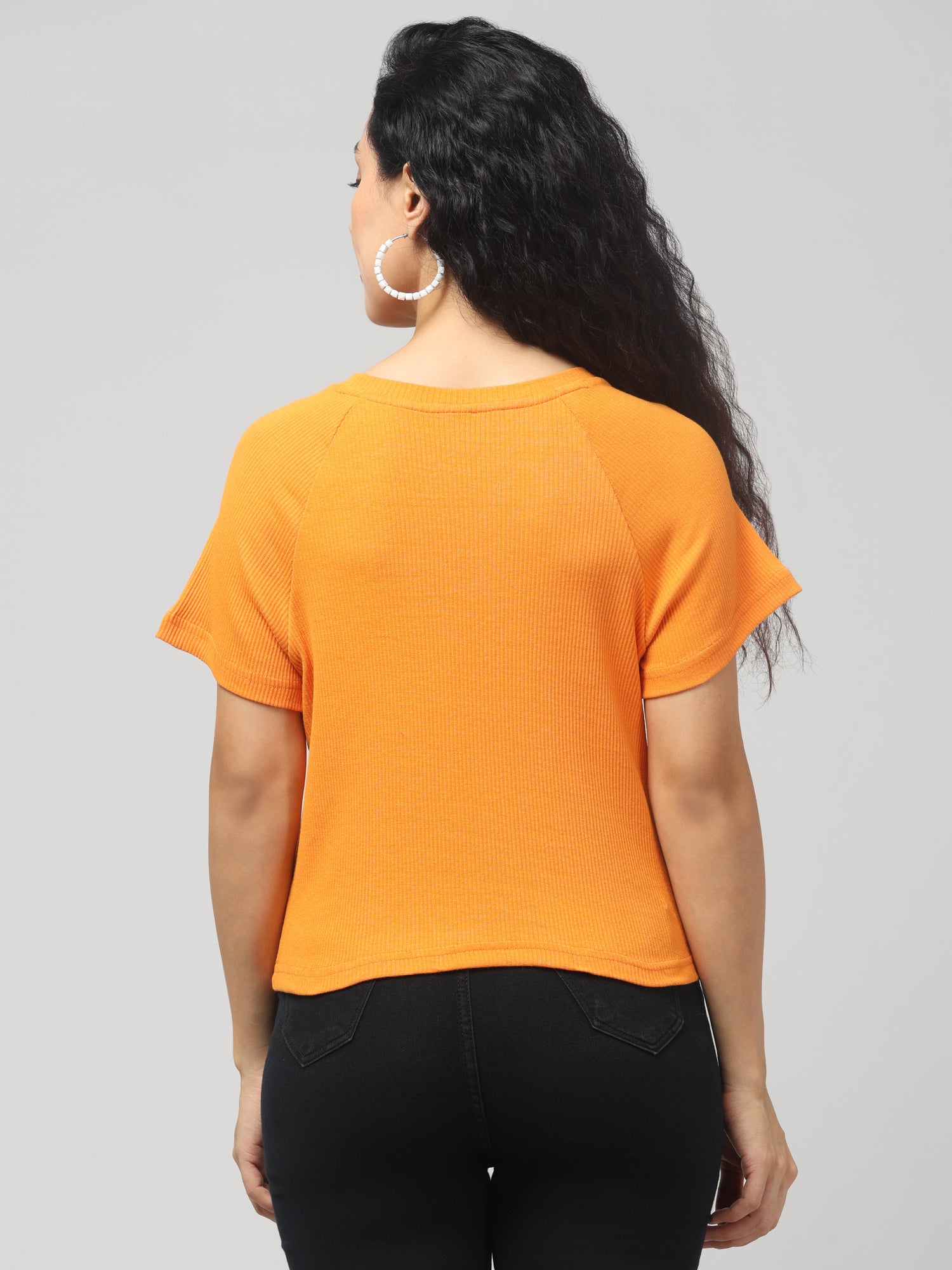 Bright Orange Cut-Out T-shirt