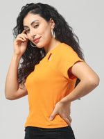 Bright Orange Cut-Out T-shirt