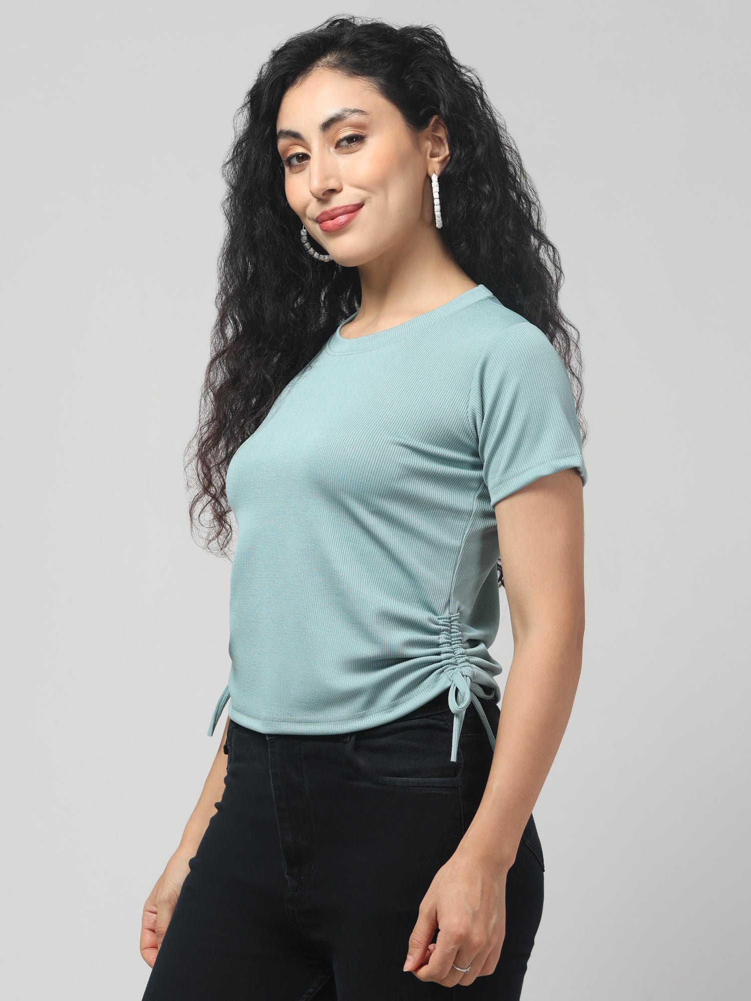 Solid Jet Stream Solid Short Sleeve Top