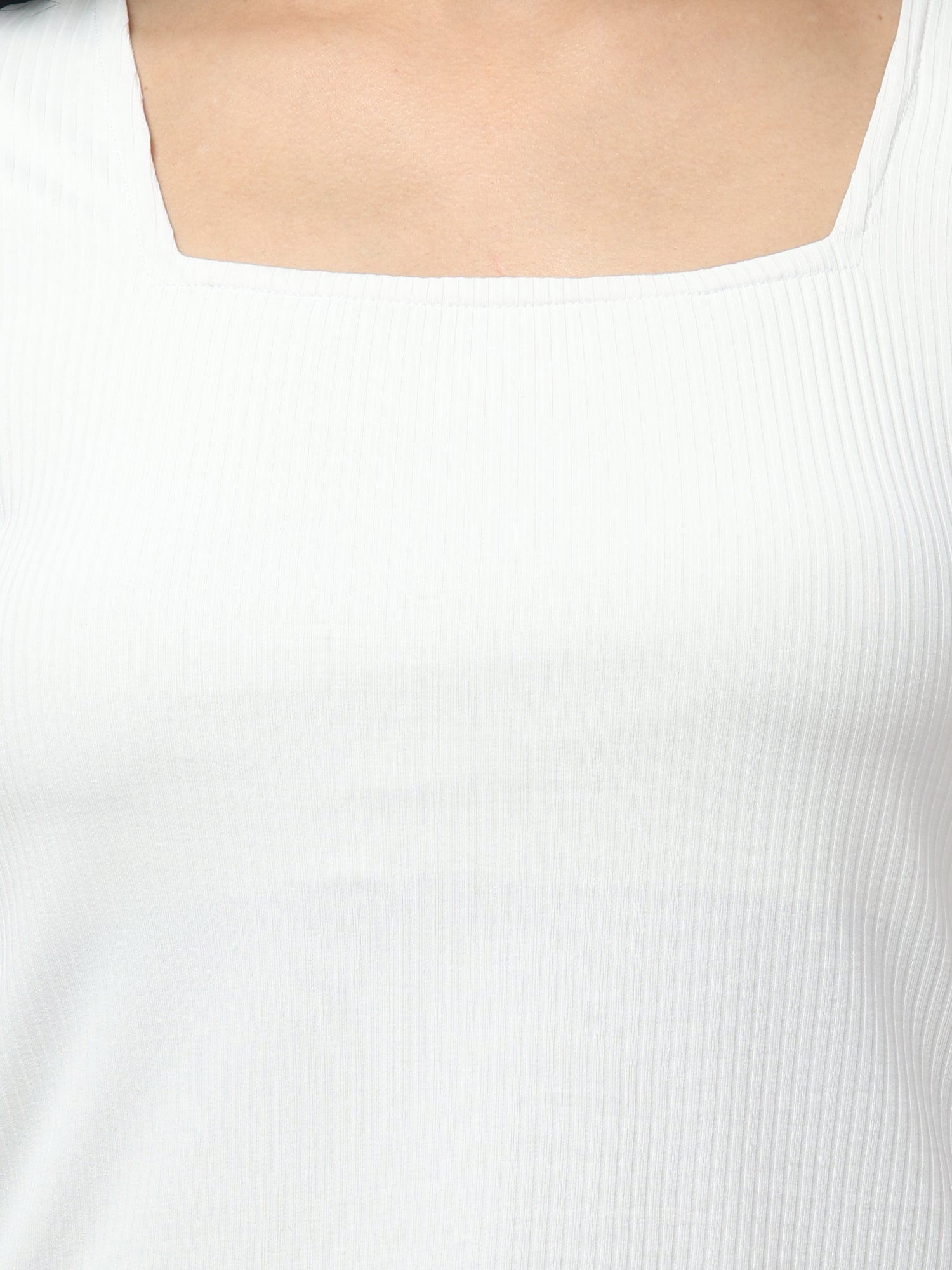 Lily White Square Neck Short Sleeve Top