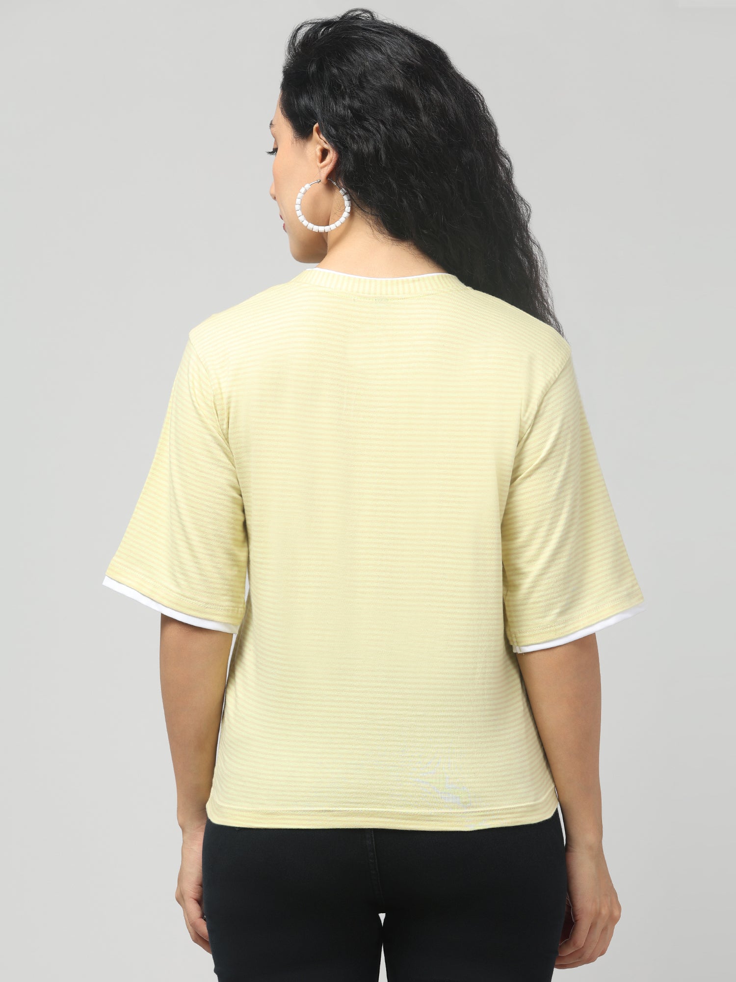 Yellow Striped Short Sleeve T-Shirt