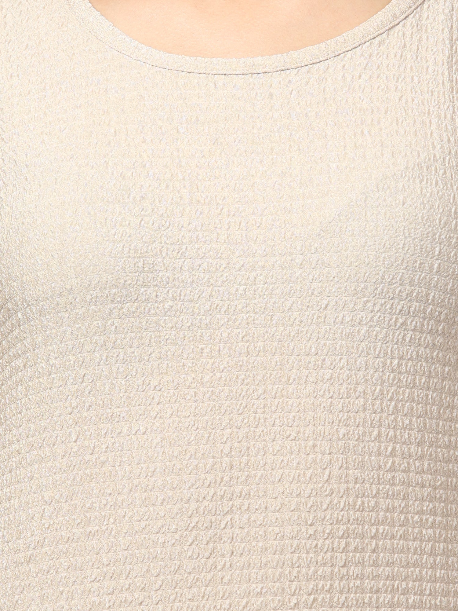 Beige Short Sleeve Top