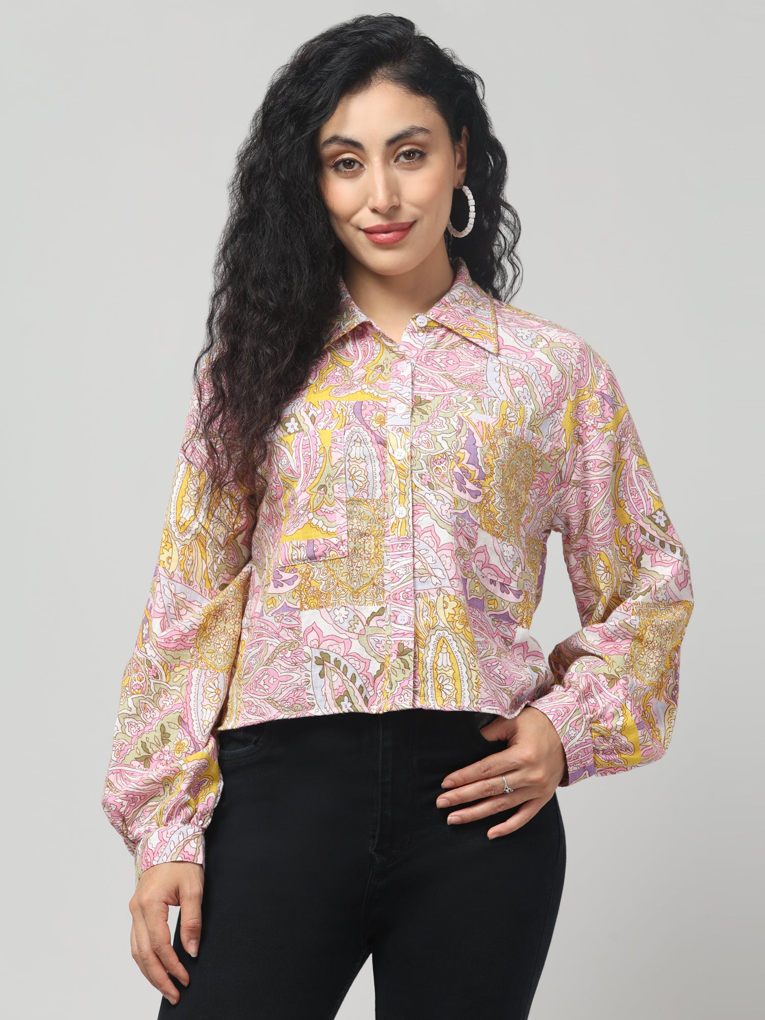 Multicolor Paisley Print Casual Shirt