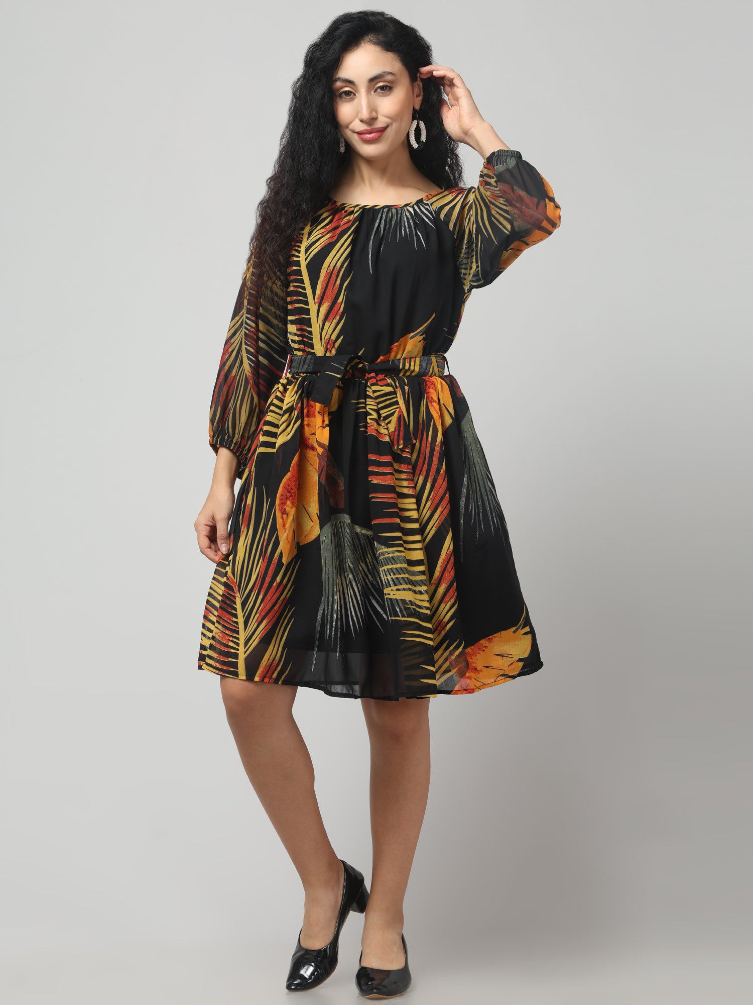 Floral Pattern Vibrant Dress