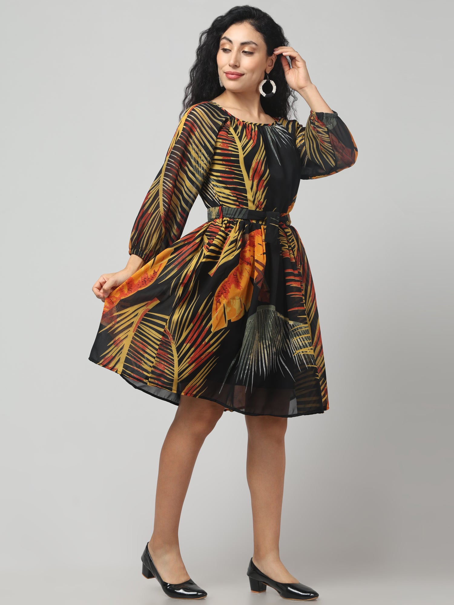 Floral Pattern Vibrant Dress