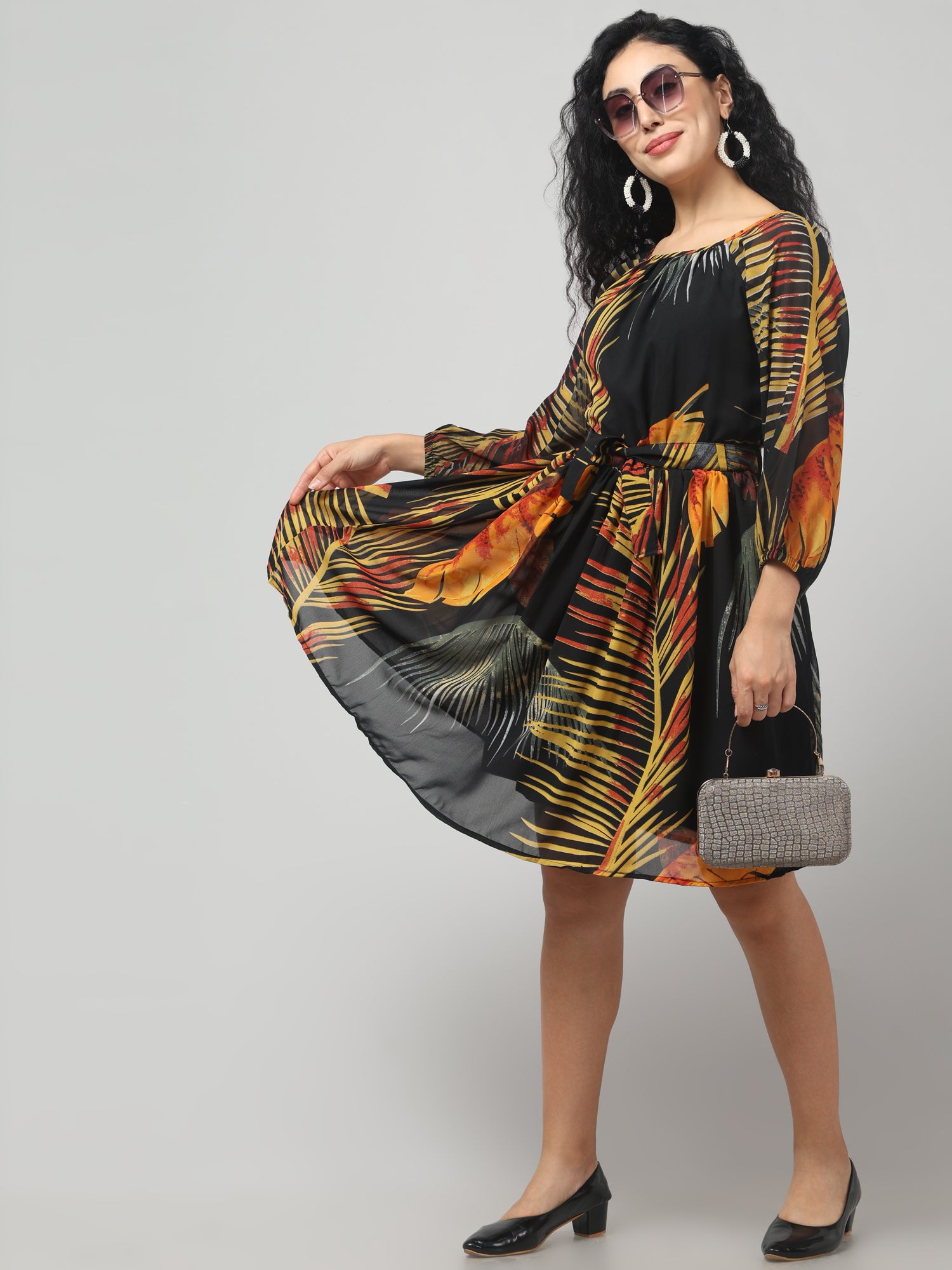 Floral Pattern Vibrant Dress