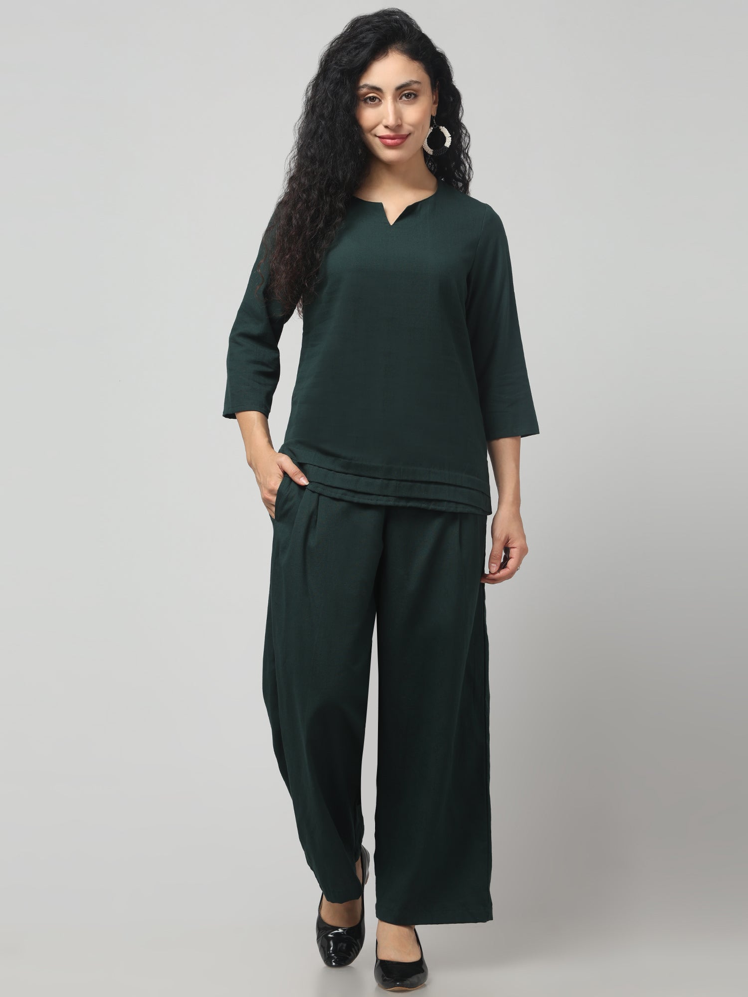 Racing Green Solid Co-ord Set