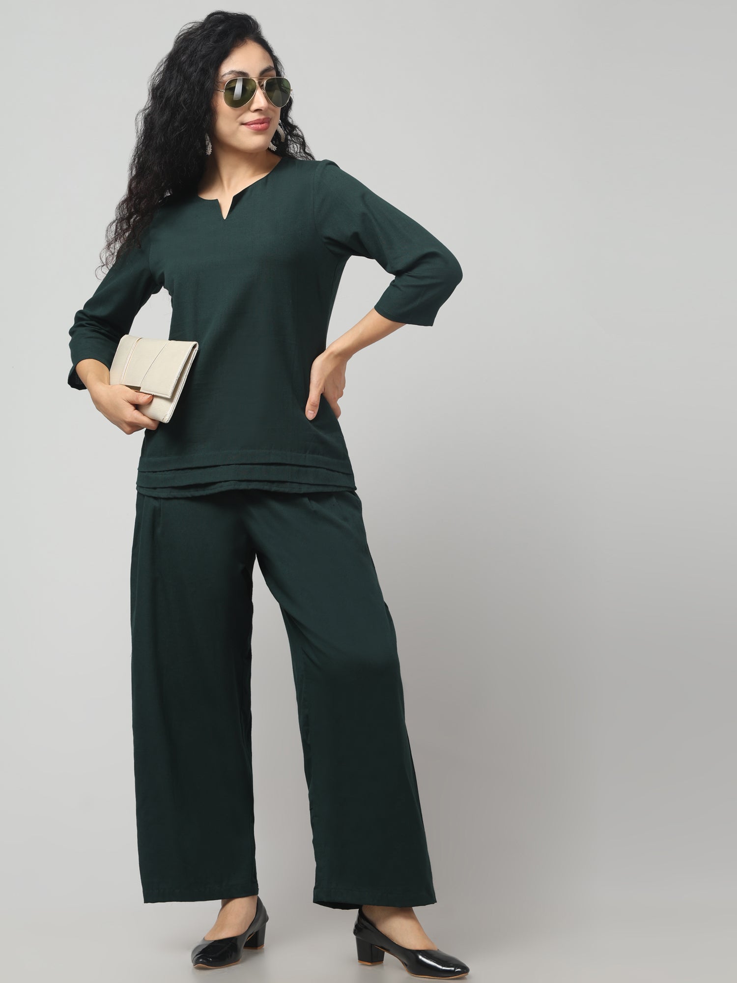 Racing Green Solid Co-ord Set