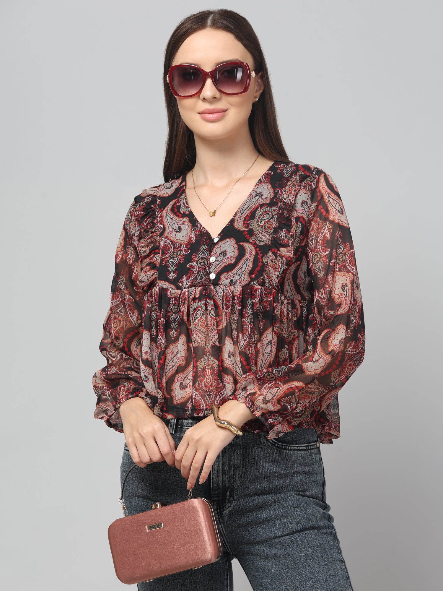 Paisley Flared Top