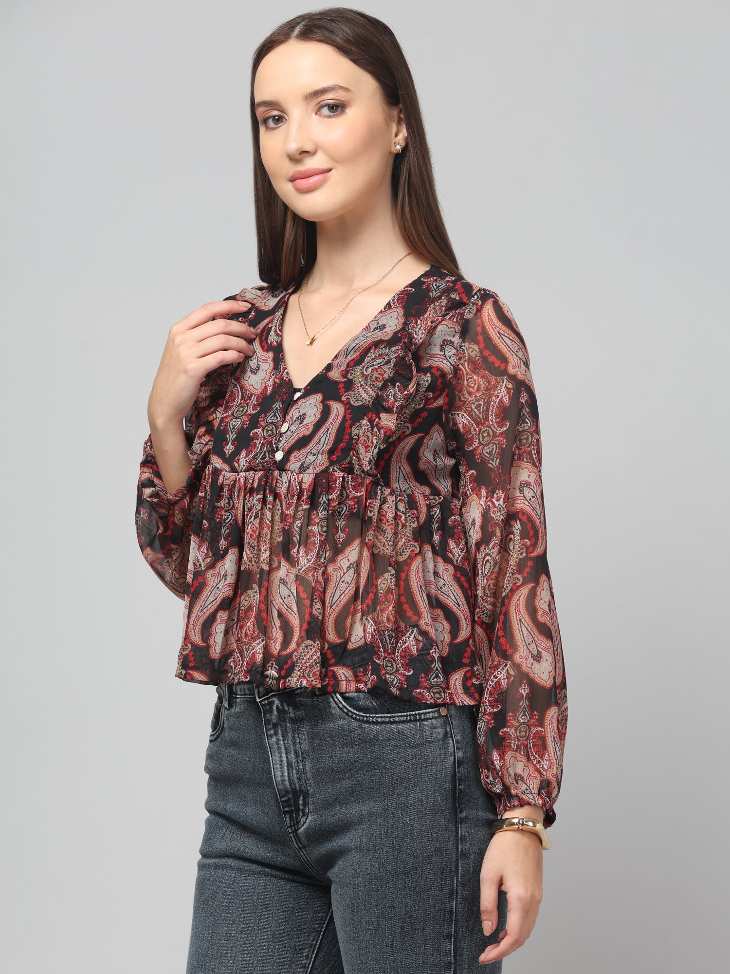 Paisley Flared Top