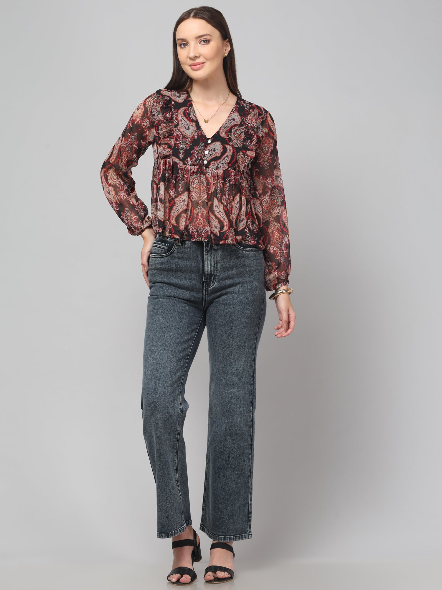 Paisley Flared Top