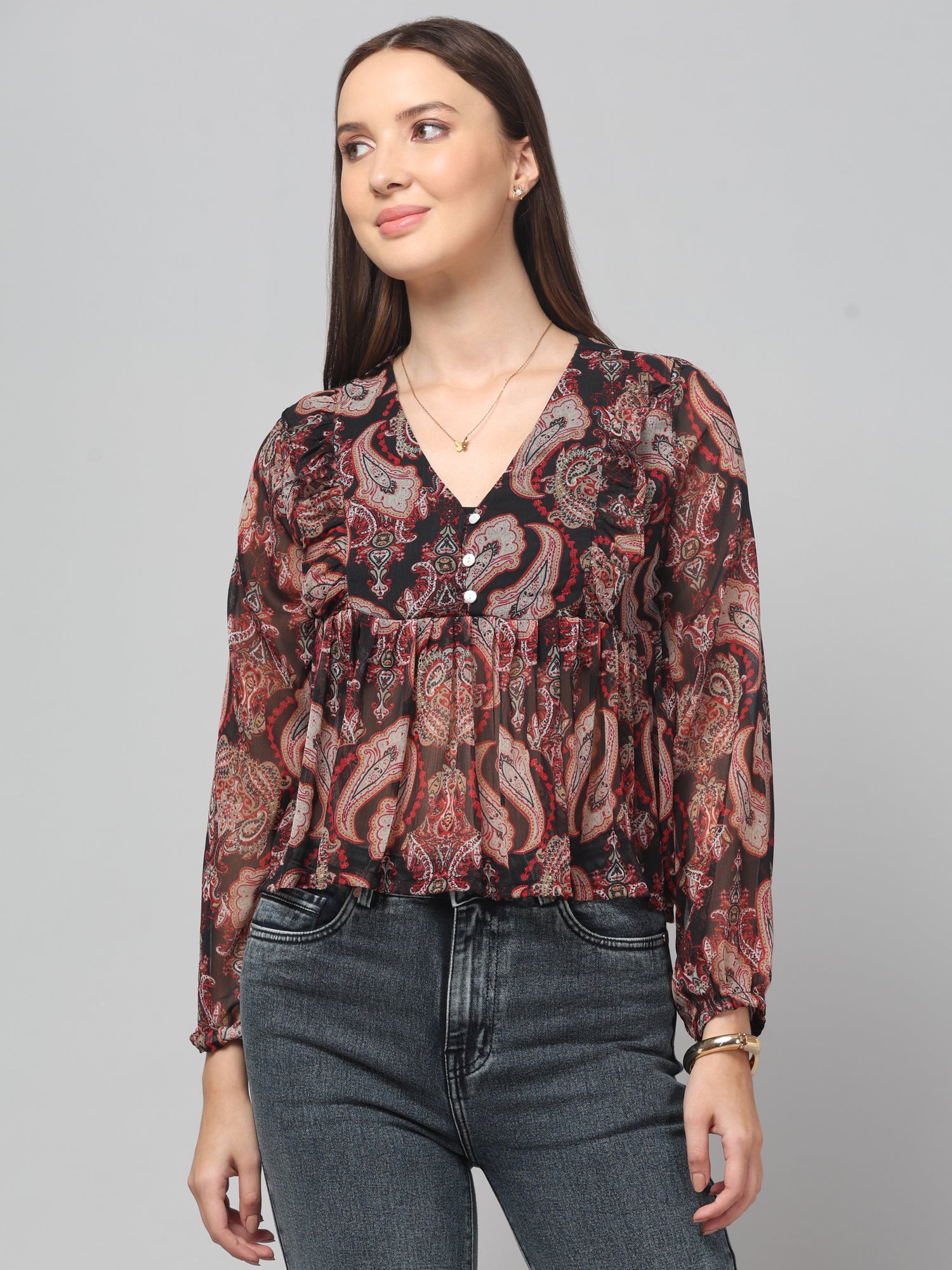 Paisley Flared Top